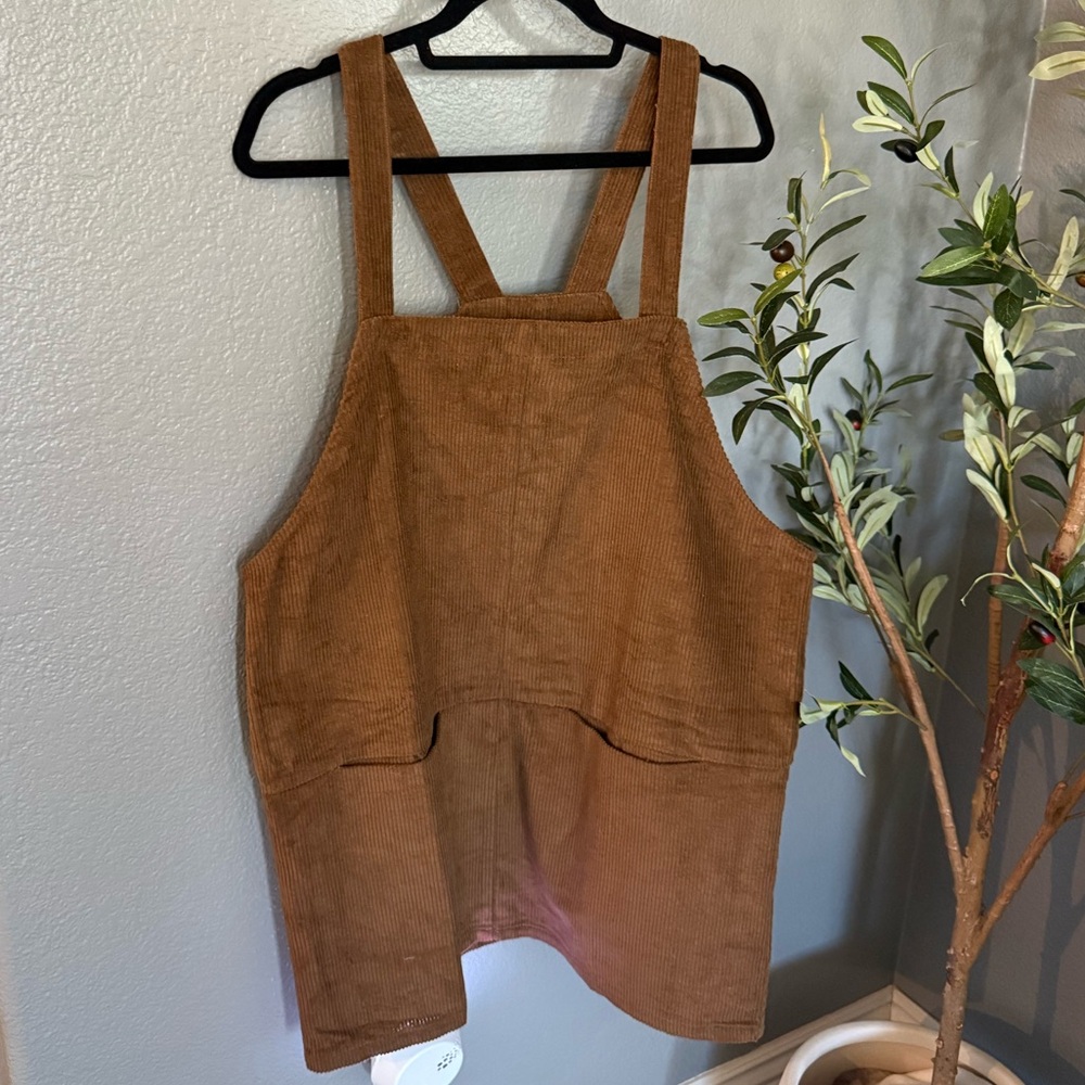 Gilli Brown Corduroy Pinafore Dress